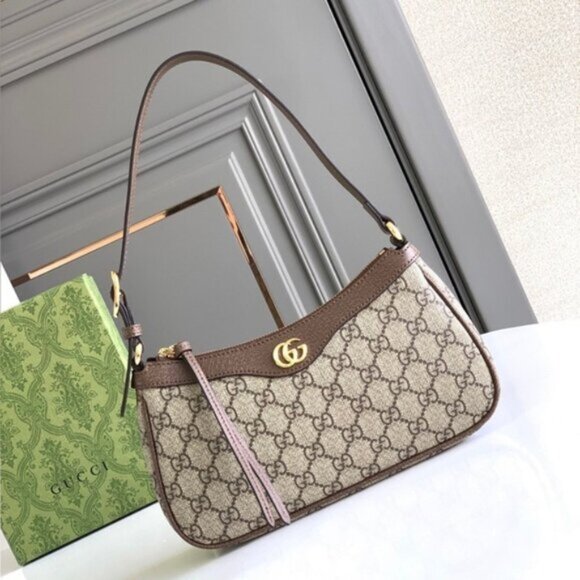 Gucci Classic Beige and Brown Shoulder Bag